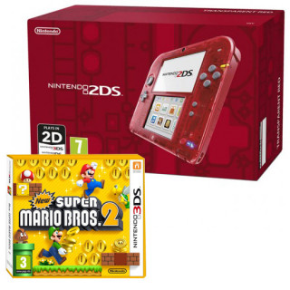 Nintendo 2DS (Transparent, red) 3DS