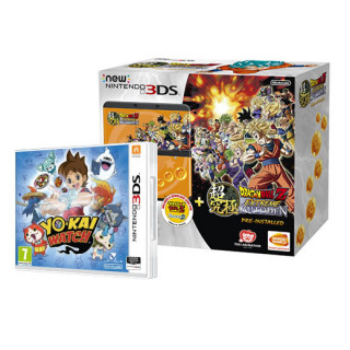 New Nintendo 3DS (Negru) Dragon Ball Z Extreme Butoden Bundle + Yo-Kai Watch 3DS