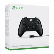 Xbox One Wireless Controller (Black) + Cable for Windows (4N6-00002) 