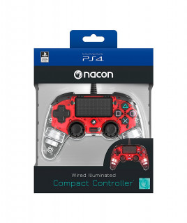 PlayStation 4 (PS4) Nacon Wired Compact Controller (Illuminated) (Roșu) PS4