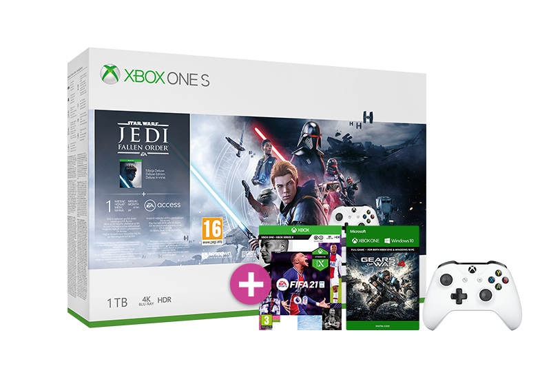 Change member on behalf of Xbox One S 1TB + Star Wars Jedi Fallen Order + FIFA 21 + Gears of War 4 +  controller aditional alb Xbox One – Cumpărare, preț, promoție - Gamers.ro