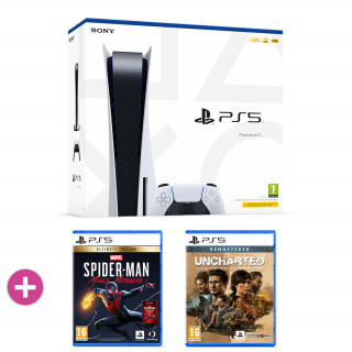 PlayStation 5 825GB + Marvel's Spider-Man Miles Morales Ultimate Edition + Uncharted: Legacy of Thieves Collection PS5