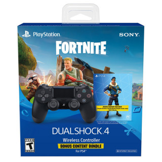 Playstation 4 (PS4) Dualshock 4 Controller (Negru) + Fortnite conținut bonus PS4