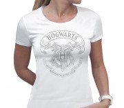 HARRY POTTER - T-shirt  "Hogwarts" women's white - basic (S) 