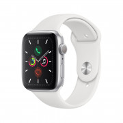 Apple Watch Series GPS, 44mm Silver aluminum Case with White Sport Band S/M M/L 