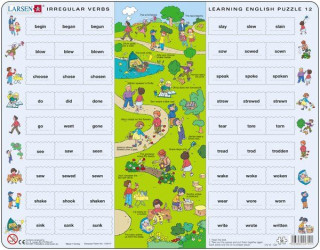 Larsen maxi puzzle 54 pieces Let's learn English! - Irregular verbs 2 EN12 Cadouri