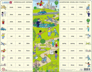 Larsen maxi puzzle 54 pieces Let's learn English! - Irregular verbs 1 EN11 Cadouri