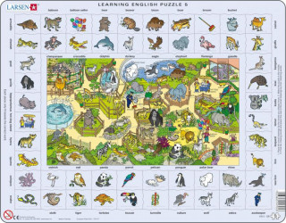 Larsen maxi puzzle 70 pieces Let's learn English! - In the zoo EN5 Cadouri