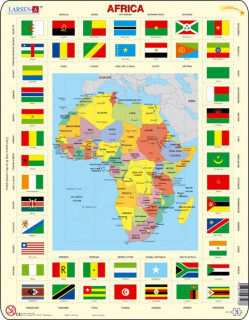 Larsen maxi puzzle 70 pieces Africa map and flags KL3 Cadouri