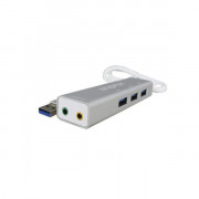 APPROX USB HUB - 5.1 USB sound card + 3 pcs USB3.0 port (3.5mm Audio Jack (output), Microphone (input)) 
