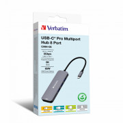 Verbatim CMH-08 USB tip-C 5000 Mbit/s Argintiu 