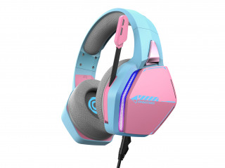 Oniverse Nebula Căști Prin cablu Bandă de fixare pe cap Gaming USB Tip-A Cyan, Roz PC