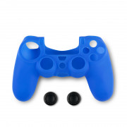 Spartan Gear - Carcasă de protecție din silicon pentru controler și mânere pentru degetul mare - Albastru (PS4) 