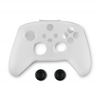 Spartan Gear - Carcasă de protecție din silicon pentru controler și mânere pentru degetul mare - alb Xbox Series