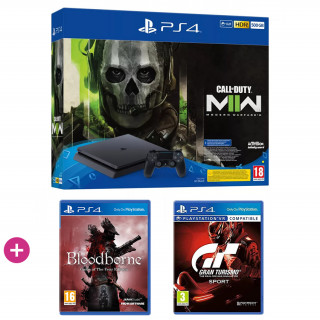 Playstation 4 (PS4) Slim 500GB + Call of Duty Modern Warfare 2 + Bloodborne + Gran Turismo Sport PS4