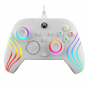 Controler cu fir PDP Xbox Series X/S - Iluminare audio Afterglow WAVE - Alb (Xbox Series X/S) 