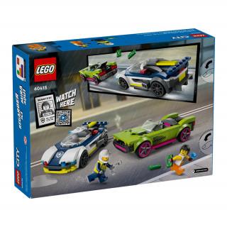 LEGO City: Urmarire cu masina de politie si masina puternica (60415) Jucărie