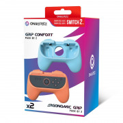 ONIVERSE - Nintendo Switch 2 - Mâner ergonomic, pachet de 2 - Portocaliu / Albastru 