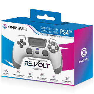 ONIVERSE - controler wireless Revolt Bluetooth - Alb Lună PS4