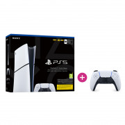 PlayStation 5 Digital Edition (Slim) + PlayStation 5 (PS5) Controler DualSense (alb-negru) 