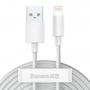 Baseus Simple Wisdom USB-A - Lightning cablu 2pcs 1.5m alb (TZCALZJ-02) 