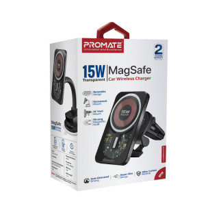 Promate LucidMount-15 Smartphone Negru, Transparente USB Încărcare fără fir Auto Mobile