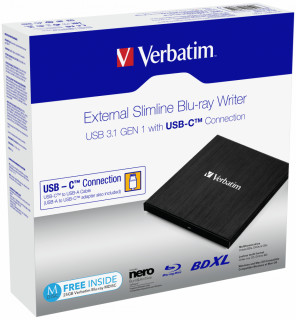 Verbatim External Slimline Blu-ray Writer (43889) PC