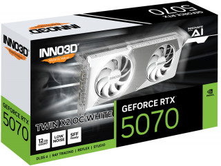 INNO3D GeForce RTX 5070 TWIN X2 OC WHITE NVIDIA 12 Giga Bites GDDR7 PC