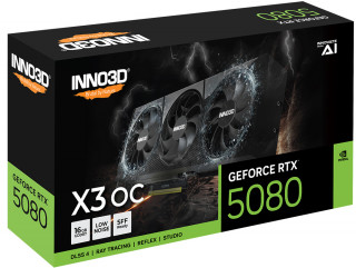 INNO3D GeForce RTX 5080 X3 OS NVIDIA 16 Giga Bites GDDR7 PC
