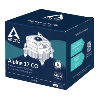 ARCTIC Alpine 17 CO Procesor Răcitor de aer 9,2 cm Negru, Argint 1 buc. PC