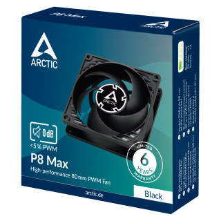 ARCTIC P8 Max Carcasă calculator Ventilator 8 cm Negru 1 buc. PC