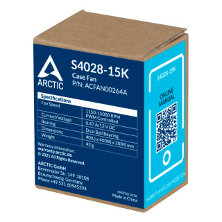 ARCTIC S4028-15K Carcasă calculator Ventilator 4 cm Negru 1 buc. PC