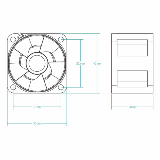 ARCTIC S4028-6K Carcasă calculator Ventilator 4 cm Negru 1 buc. PC