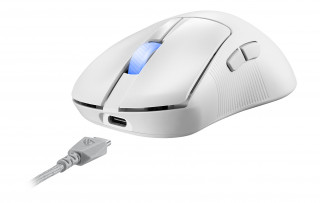 ASUS ROG Keris II Ace Wireless AimPoint White mouse-uri Gaming Mâna dreaptă RF Wireless + Bluetooth + USB Type-A Optice 42000 DPI PC