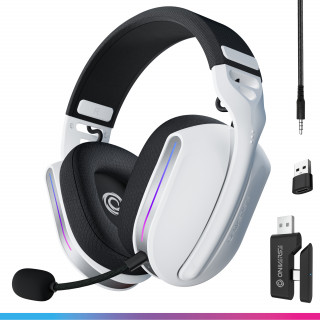 Oniverse Polaris Căști Prin cablu & Wireless Bandă de fixare pe cap Gaming USB Type-C / USB Type-A Bluetooth Negru, Alb PC