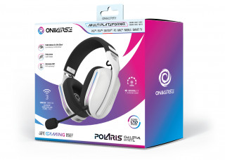 Oniverse Polaris Căști Prin cablu & Wireless Bandă de fixare pe cap Gaming USB Type-C / USB Type-A Bluetooth Negru, Alb PC