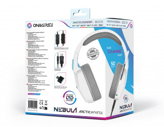 Oniverse Nebula Căști Prin cablu Bandă de fixare pe cap Gaming USB Tip-A Alb PC