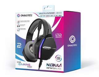 Oniverse Nebula Căști Prin cablu Bandă de fixare pe cap Gaming USB Tip-A Negru PC