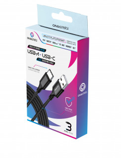 Oniverse ONICAB4-TYPEC3-BLK cabluri USB 3 m USB A USB C Negru PC