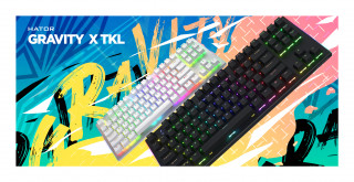 HATOR Gravity X TKL tastaturi Gaming USB QWERTY Engleză SUA Alb PC