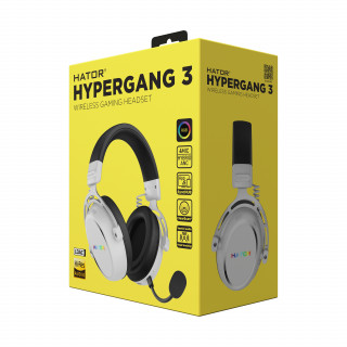 HATOR Hypergang 3 Wireless Căști Fără fir Bandă de fixare pe cap Gaming USB Type-C / USB Type-A Bluetooth Alb PC