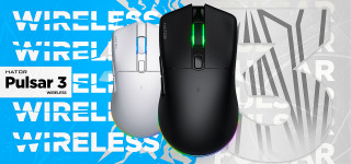 HATOR Pulsar 3 Wireless mouse-uri Gaming Ambidextru RF Wireless + Bluetooth + USB Type-C Optice 12000 DPI PC
