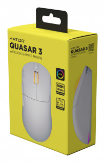 HATOR Quasar 3 Wireless mouse-uri Gaming Ambidextru RF Wireless + Bluetooth + USB Type-A Optice 12000 DPI PC