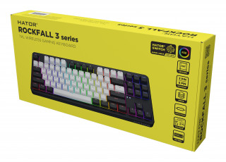HATOR Rockfall 3 TKL Wireless tastaturi Gaming USB + RF Wireless + Bluetooth QWERTY Ucraineană Negru PC
