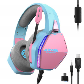 Oniverse Nebula Căști Prin cablu Bandă de fixare pe cap Gaming USB Tip-A Cyan, Roz PC