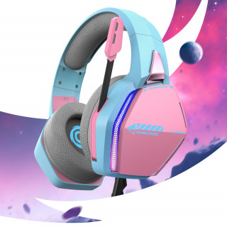 Oniverse Nebula Căști Prin cablu Bandă de fixare pe cap Gaming USB Tip-A Cyan, Roz PC