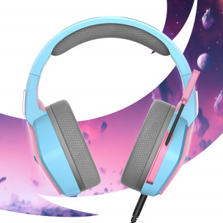 Oniverse Nebula Căști Prin cablu Bandă de fixare pe cap Gaming USB Tip-A Cyan, Roz PC