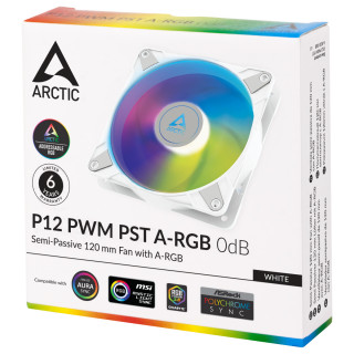 Ventilator Arctic P12 PWM PST A-RGB 0dB Alb PC