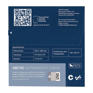 Folie termoconductoare Arctic TP-3 100x100x1.5mm (1 foaie/pachet) PC