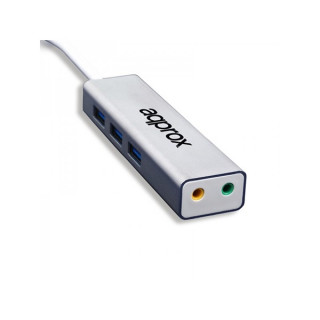APPROX USB HUB - 5.1 USB sound card + 3 pcs USB3.0 port (3.5mm Audio Jack (output), Microphone (input)) Acasă